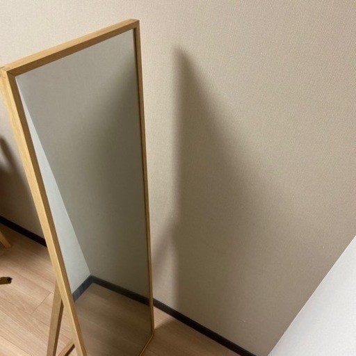 【木製家具】無印良品　木目調全身鏡