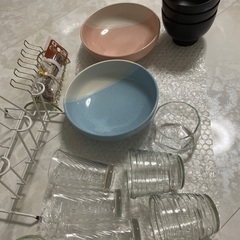 グラス10個　中鉢2個　汁椀3個　コップホルダー　ティースプーン　スプーン置きの画像
