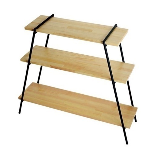 新品60%オフ！＜COLLEND＞アイアンレッグラック3段　ナチュラル 未開封品