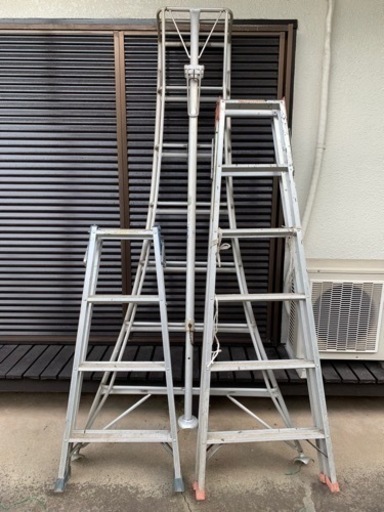 【千葉発　直接引取り歓迎★】園芸脚立　アルミ製　脚立　3点