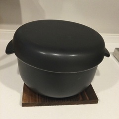 おひつ 陶器 萬古焼　セラミック製　2合　黒　弥生陶園