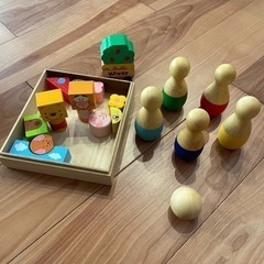 ディズニー　プーさん積み木　木製ボーリング