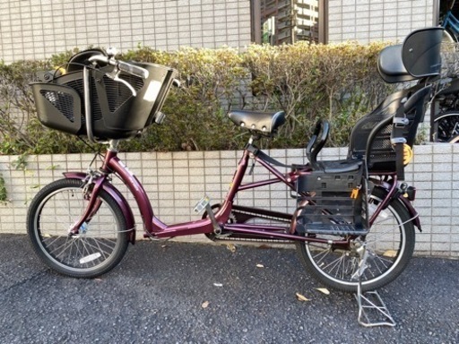 ふらっか〜ずシュシュ　非電動自転車　前後子供乗せシート付き