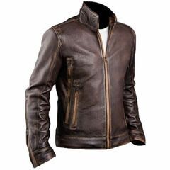 ヤギ革苦しめられた処理ライダージャケット Goat Leather Distressed Jacket