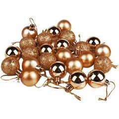 【大量OKです】クリスマスオーナメント ボール 4cm 古銅 ブロンズ 24個入りの画像