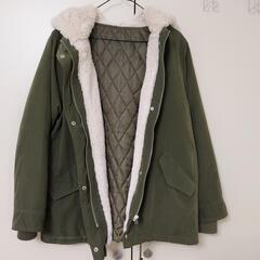 値下げ★モッズコート ファー付きフード カーキの画像