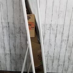 【美品】木製スタンドミラー ホワイト 