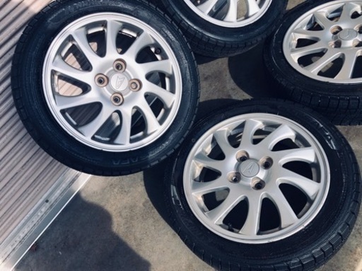 冬タイヤ 155/60R15 軽自動車コンパクトカー用ダイハツ純正アルミ付バリ山スタッドレス4本組