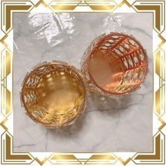 ✨新品✨ シャンデリア調 高品質 クリスタル 小物入れ ピンクゴールド ２個の画像