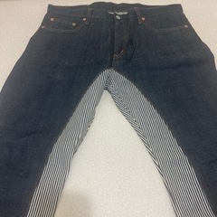 【譲り先決定】未使用 児島ジーンズ モンキーコンボ ヒッコリーの画像