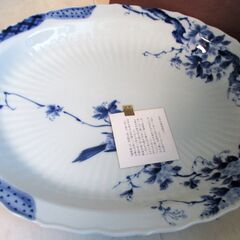 ☆三洋陶器 11294 龍峰窯 花鳥風月 オードブル皿◆おしゃれで大きいプレートの画像
