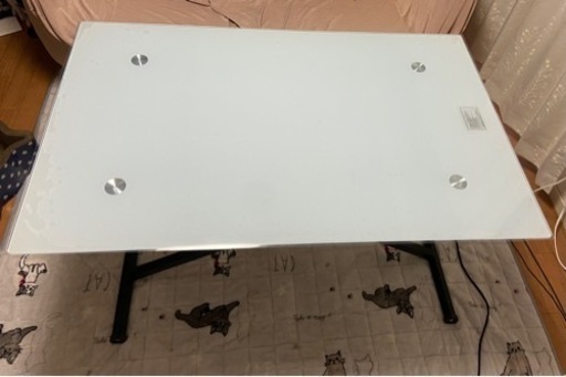 ニトリ 昇降ガラステーブル (NEW アクティブ WH)