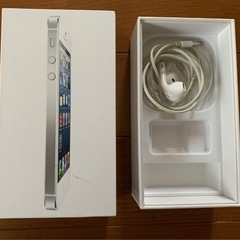 Phone5の空箱、イヤホン、ステッカー付属品  