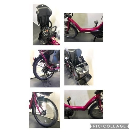 関東全域送料無料 保証付き 電動自転車　ヤマハ　パスキッスミニ　20インチ 3人乗り 8.9ah ピンク系