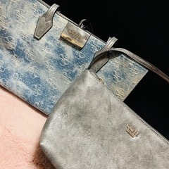 GUESS リバーシブル デニム トートバッグ