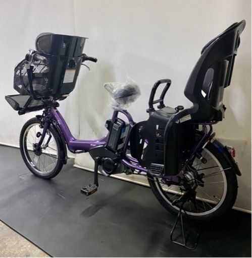 関東全域送料無料　業界最長保証付き　 電動自転車　ヤマハ　パスキッスミニ　20インチ 3人乗り　8.7ah 紫色　パワフル