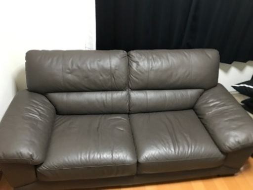 3人がけ　本革ソファ ニトリ