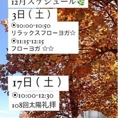 【12月3日、17日】パークヨガin二子玉川