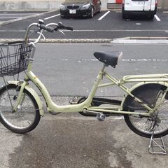 H001　丸石　自転車　２０インチ　白×緑？　ふらっかーず　キュ...