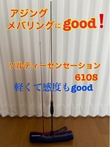 美品　ロッド　竿　ソルティーセンセーション　610S  エバーグリーン  610 リンバーティップ　アジング　メバリング　ソルセン　釣竿　2ピース　ソリッドティップ　アジングロッド