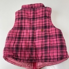 チェックベスト　110cm リバーシブルの画像