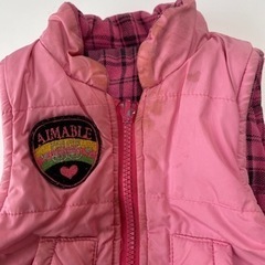 チェックベスト　110cm リバーシブルの画像