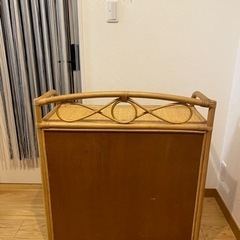 ラタンチェスト　籐家具　収納チェスト　レトロ家具の画像