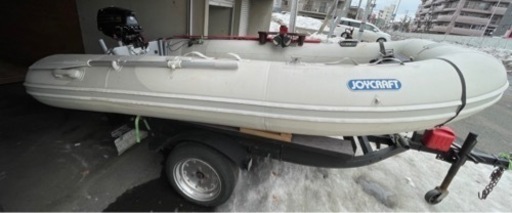 【冬期最終値下げ】軽トレーラー、ゴムボート、二馬力エンジンセット