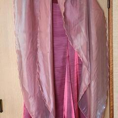 ワインレッドのパーティードレス(ショール付き)