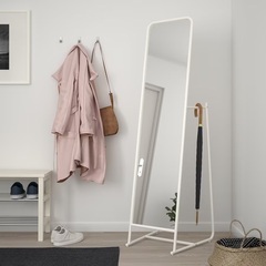 【急募・美品】ikea KNAPPER クナッペル スタンドミラー ホワイト 48x160の画像