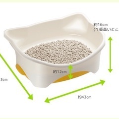 デオトイレ猫用トイレと餌入れと水入れと餌台の画像