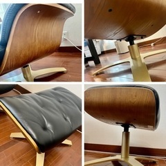 □美品ニトリ パーソナルチェア NマーシャルBK オットマン付