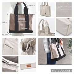 帆布デニムトート　赤