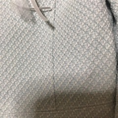 イマージュ、ツイードスカートスーツ、レース、ブルー、水色、７号の画像