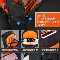 大容量 30Lバックパック 17インチPC 多ポケット 防水の画像