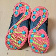 スニーカー　瞬足　黒✕オレンジ　17cm　の画像