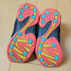 スニーカー　瞬足　黒✕オレンジ　17cm　の画像