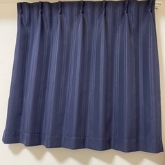 12/8まで　カーテン　100cm×105cm 2枚　ネイビー　...