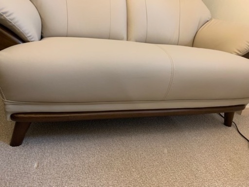 ほぼ新品☆ ニトリ(定価¥54,900)  2人用合皮ソファ(Nシールド コウテイ3 BE)