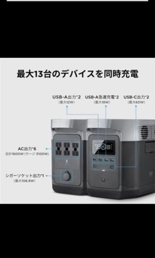 EcoFlow DELTA1000 大容量バッテリー　ポータブル電源