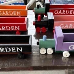 手作り　多肉植物プランター　汽車の画像