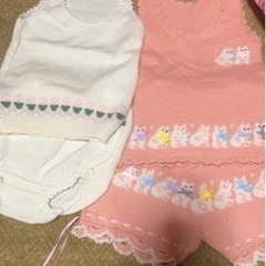 ピンクニット、ホワイトニット セットアップ