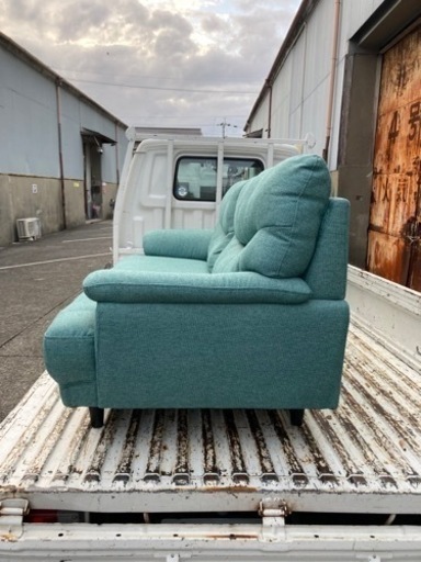 2021年製 3人用布張りソファ ニトリ 3人掛けソファー グリーン