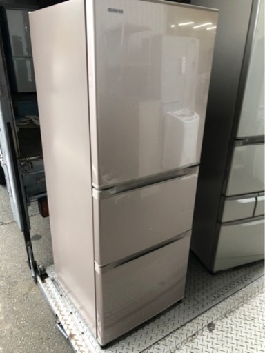 配送可能　東芝 TOSHIBA GR-G34S(NP) [冷蔵庫 Gシリーズ （340L・右開き） 3ドア ピンクゴールド]