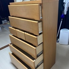 値下げ　タンス　チェスト　中古　茶色　衣類収納の画像