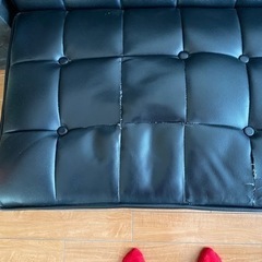 2人掛けソファ　合皮の画像