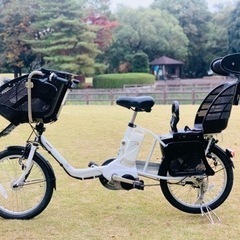❹ 4448子供乗せ電動自転車パナソニック3人乗り新品20インチ良好バッテリー