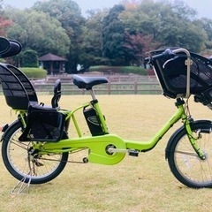 ❹ 4445子供乗せ電動自転車パナソニック3人乗り新品20インチ良好バッテリー