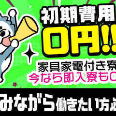 ハイスピード！最短3日で即入寮可能！大企業で単純作業なので…