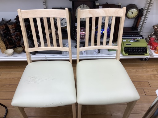 関家具　ダイニング5点セット　DT120 天板キズ.ヨゴレ　イス破れ、状態難有　トロッコ